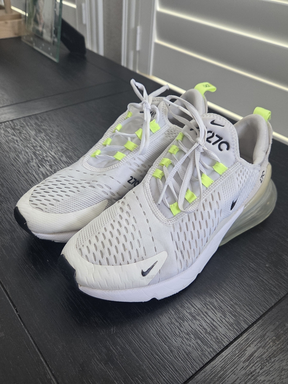 Nike Women's Air Max 270 White with Neon Yellow Accent
